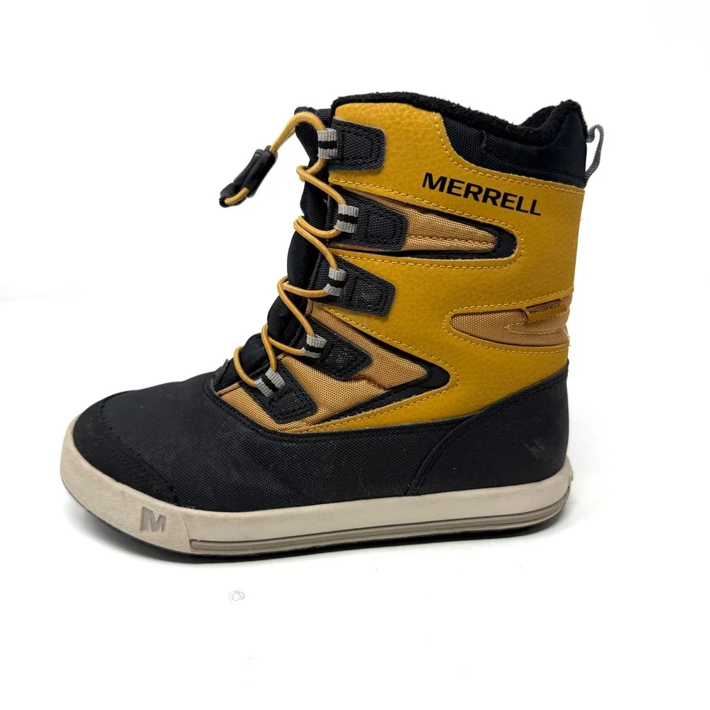 Merrell Kids Snow Ridge Waterproof Insulated Winter Boots Yellow‎ Black Size 3Y